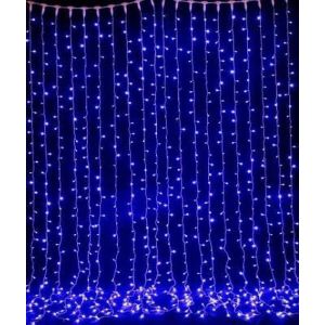 Штора светодиодная 300 LED синий