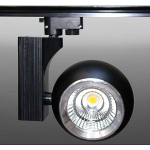 Трековый светодиодный светильник Track-58 (220V, черный корпус, 30W, однофазный) (теплый белый 3000K)
